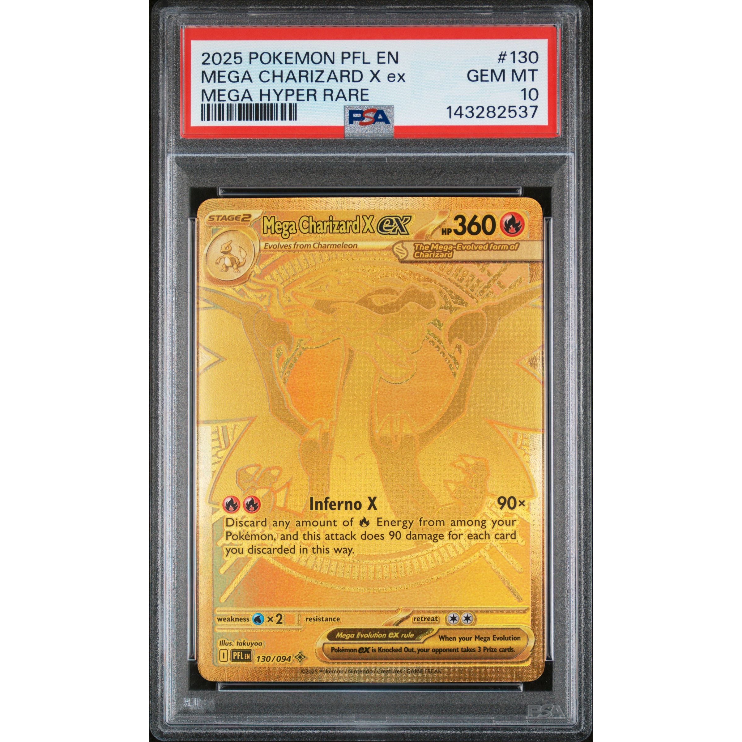 Phantasmal Flames Mega Charizard X ex MHR #130 PSA 10